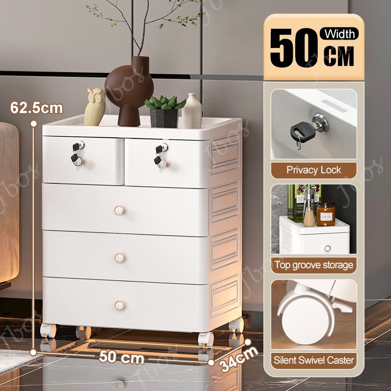 Jbos 50cm Drawer Cabinet Locker With Wheels Heavy Duty Plastic Corner Durabox Cabinet Organier