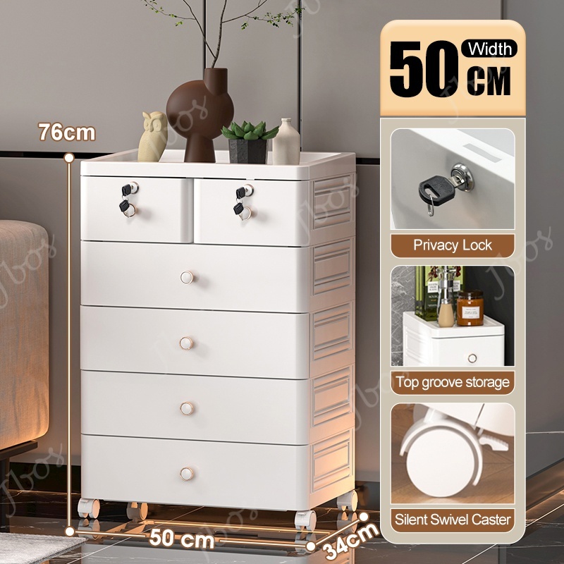 Jbos 50cm Drawer Cabinet Locker With Wheels Heavy Duty Plastic Corner Durabox Cabinet Organier