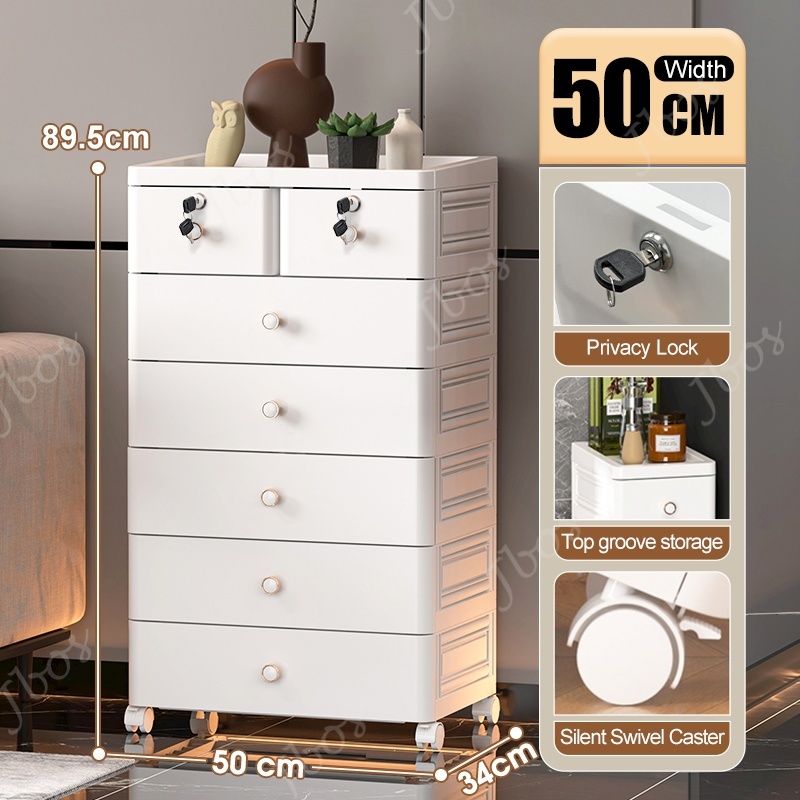 Jbos 50cm Drawer Cabinet Locker With Wheels Heavy Duty Plastic Corner Durabox Cabinet Organier