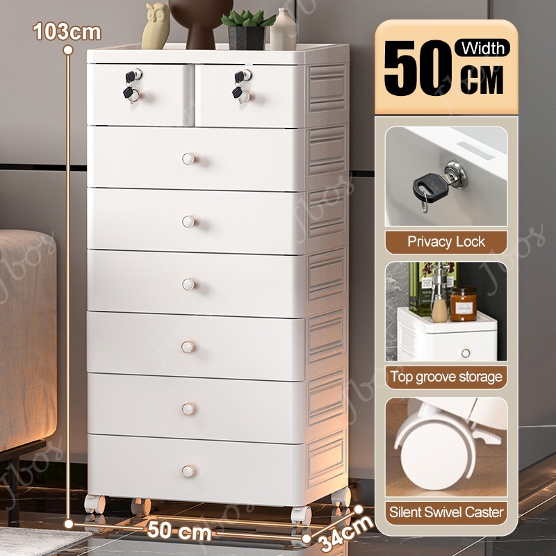 Jbos 50cm Drawer Cabinet Locker With Wheels Heavy Duty Plastic Corner Durabox Cabinet Organier