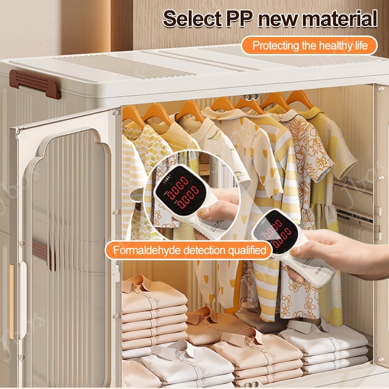 Jbos Foldable Storage Cabinet For Clothes With Universal Wheels Oversized Wardrobe For Adult