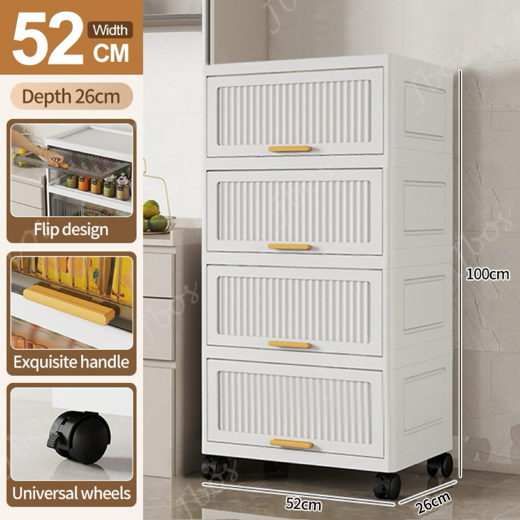Jbos Durabox Cabinet Drawer Storage Cabinet Movable Organizer Kitchen Storage White Cabinet