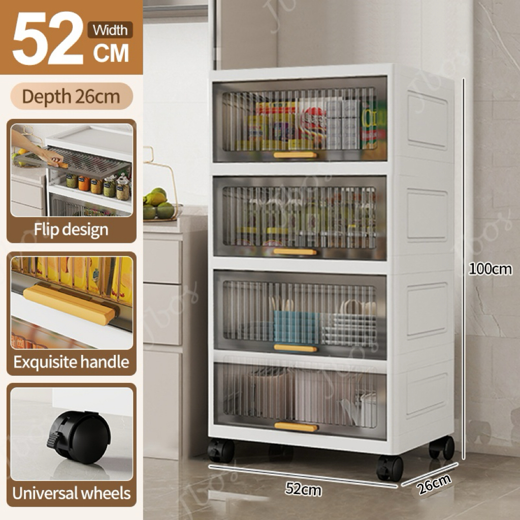 Jbos Durabox Cabinet Drawer Storage Cabinet Movable Organizer Kitchen Storage White Cabinet