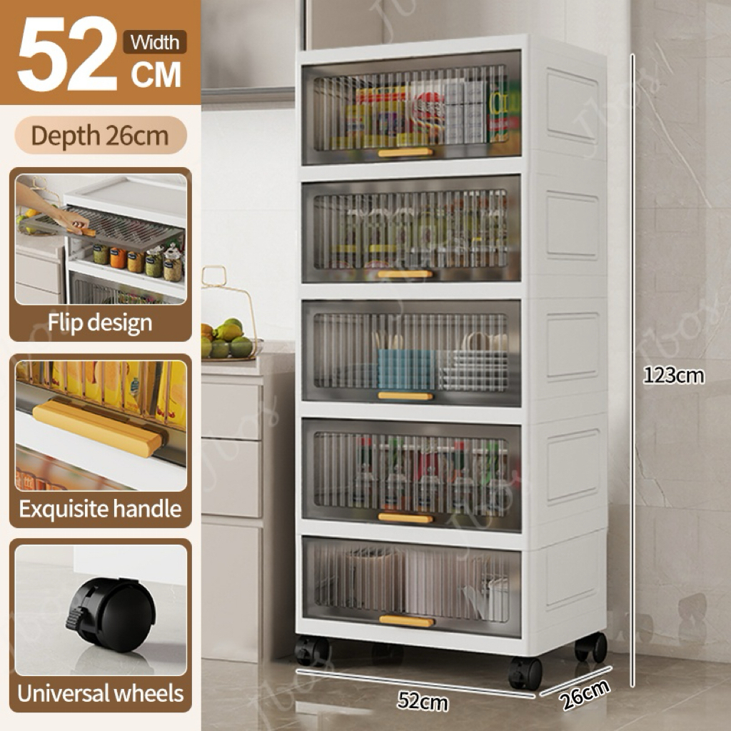 Jbos Durabox Cabinet Drawer Storage Cabinet Movable Organizer Kitchen Storage White Cabinet