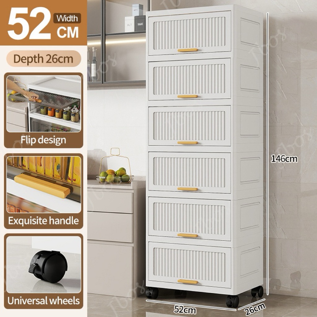 Jbos Durabox Cabinet Drawer Storage Cabinet Movable Organizer Kitchen Storage White Cabinet