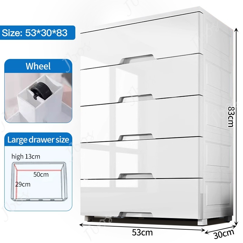Jbos Lockable Drawer Cabinet Clothes Storage Cabinet Plastic Locker Thickened Bedroom Wardrobe