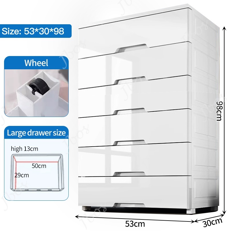 Jbos Lockable Drawer Cabinet Clothes Storage Cabinet Plastic Locker Thickened Bedroom Wardrobe