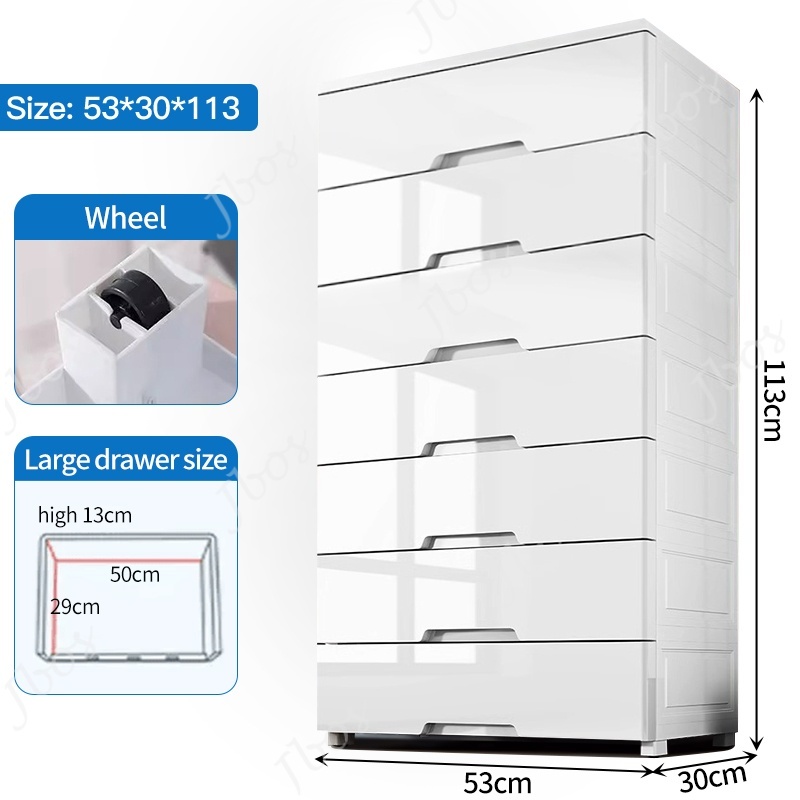 Jbos Lockable Drawer Cabinet Clothes Storage Cabinet Plastic Locker Thickened Bedroom Wardrobe