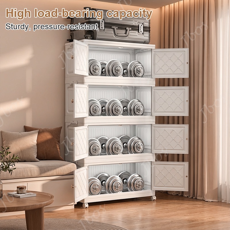 Jbos 50-80cm Foldable Storage Cabinet with Magnetic Suction Door Megabox Cabinet Organizer