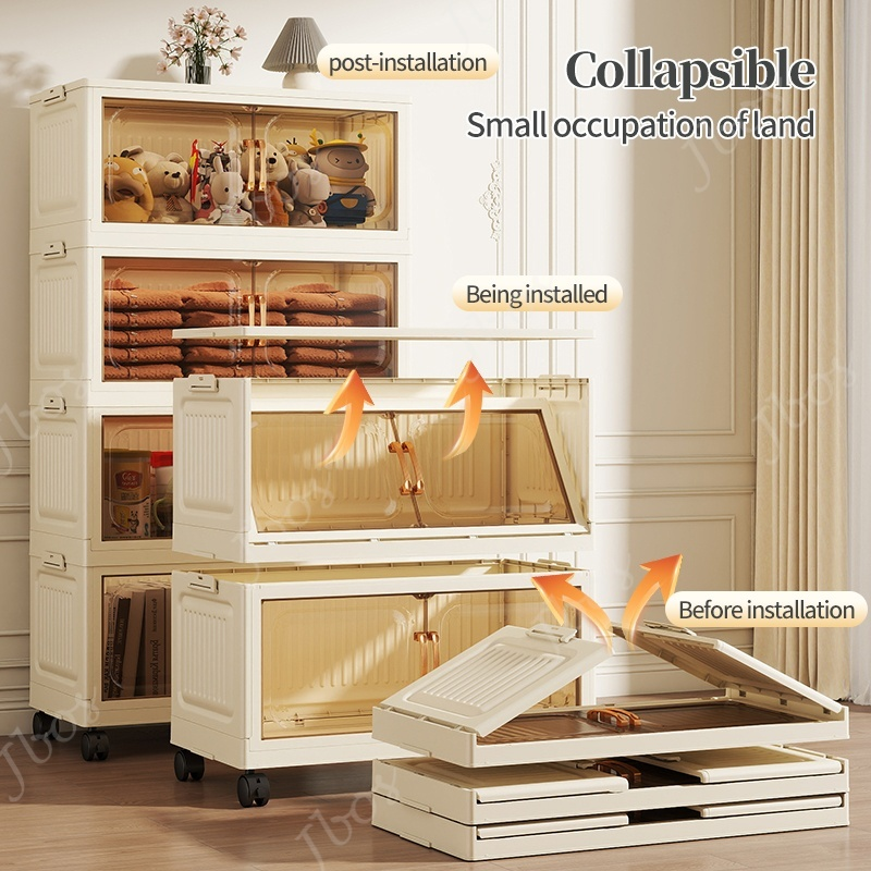【Buy 1 Get 1 Free】Jbos 50-70cm Foldable Cabinet For Clothes Stable Storage Box With Universal Wheels