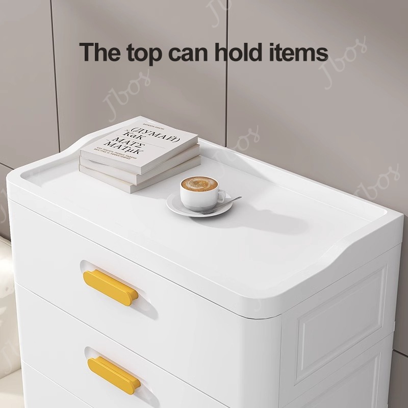 Jbos Drawers Cabinet for Clothes Durabox Storage Organizer Plastic Cabinet with Wheels