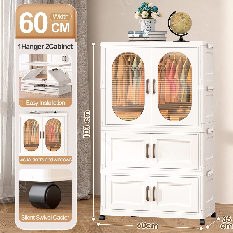 Jbos Foldable Wardrobe Baby Closet Organizer Thickened Plastic Storage Baby Cabinet For Clothes