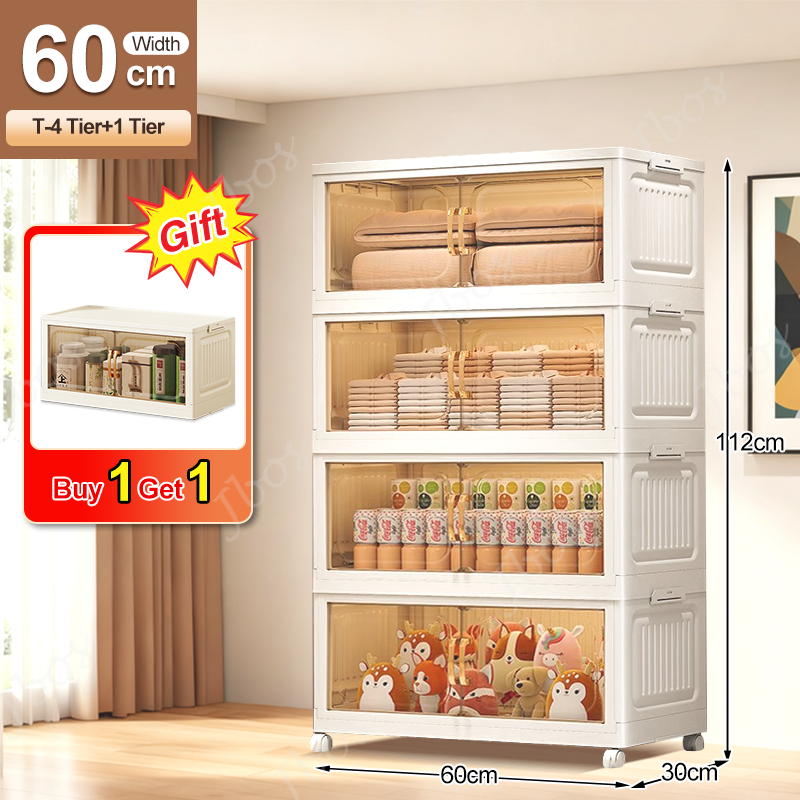 【Buy 1 Get 1 Free】Jbos 50-70cm Foldable Cabinet For Clothes Stable Storage Box With Universal Wheels
