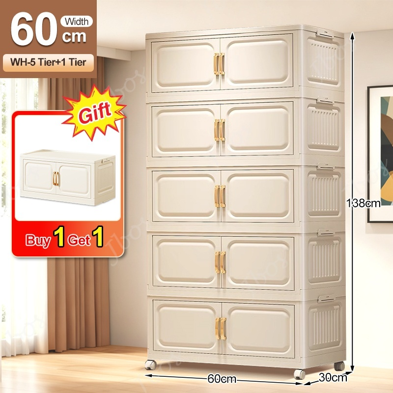 【Buy 1 Get 1 Free】Jbos 50-70cm Foldable Cabinet For Clothes Stable Storage Box With Universal Wheels