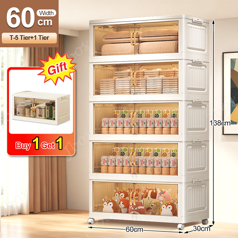 【Buy 1 Get 1 Free】Jbos 50-70cm Foldable Cabinet For Clothes Stable Storage Box With Universal Wheels