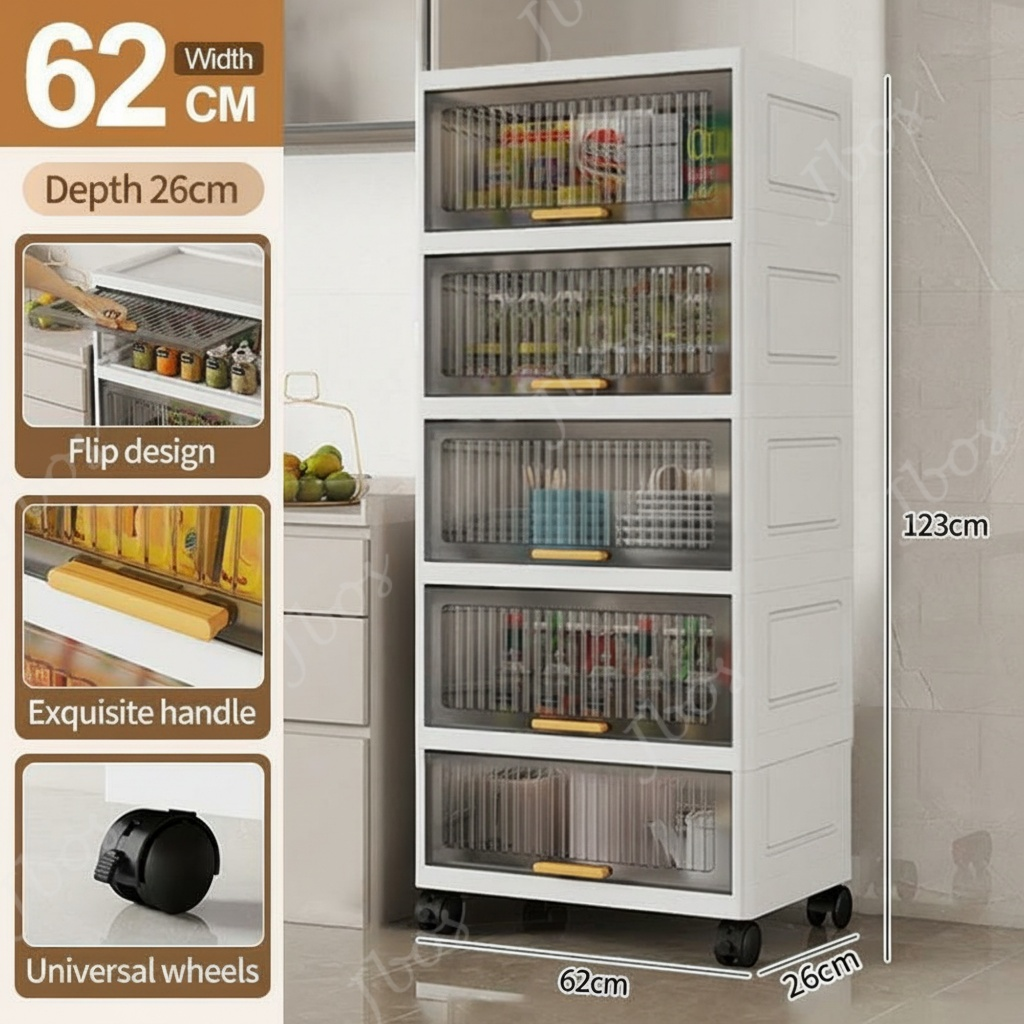 Jbos Durabox Cabinet Drawer Storage Cabinet Movable Organizer Kitchen Storage White Cabinet