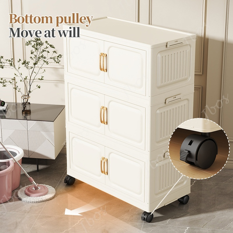 【Buy 1 Get 1 Free】Jbos 50-70cm Foldable Cabinet For Clothes Stable Storage Box With Universal Wheels