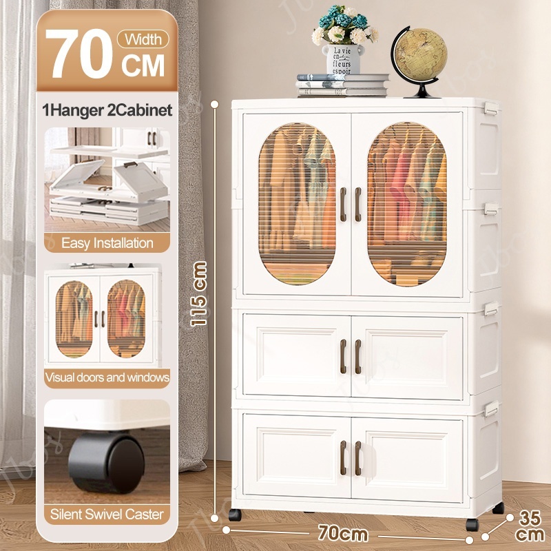 Jbos Foldable Wardrobe Baby Closet Organizer Thickened Plastic Storage Baby Cabinet For Clothes