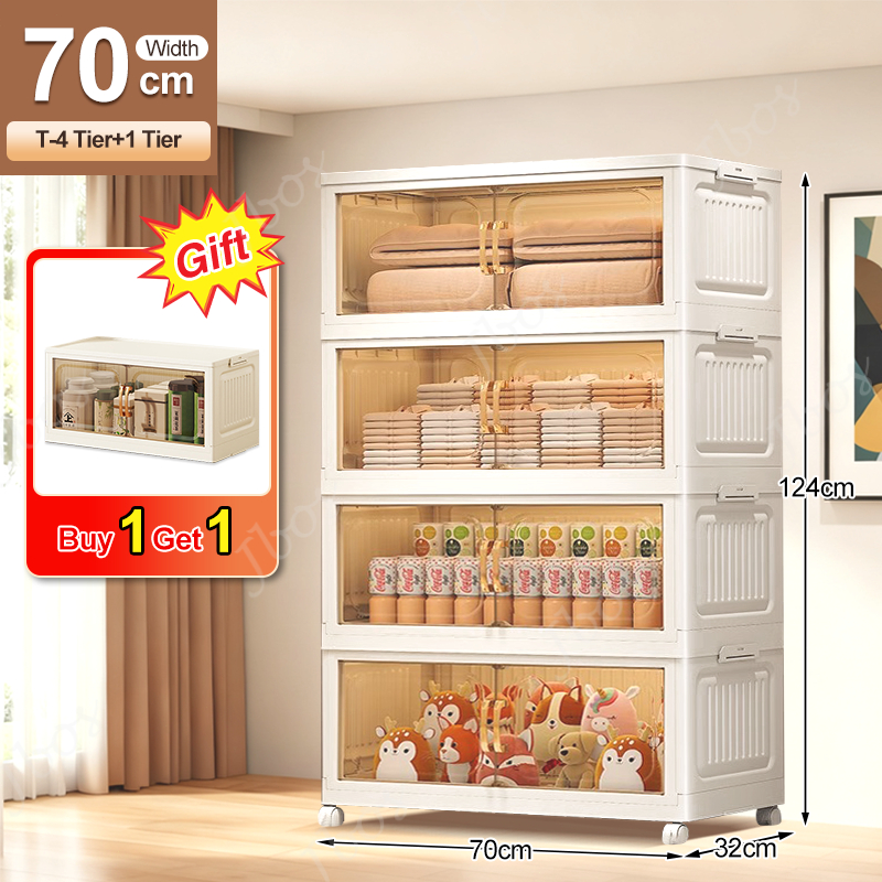 【Buy 1 Get 1 Free】Jbos 50-70cm Foldable Cabinet For Clothes Stable Storage Box With Universal Wheels