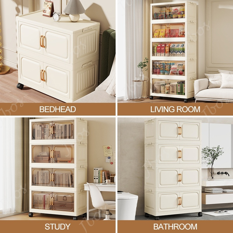 【Buy 1 Get 1 Free】Jbos 50-70cm Foldable Cabinet For Clothes Stable Storage Box With Universal Wheels