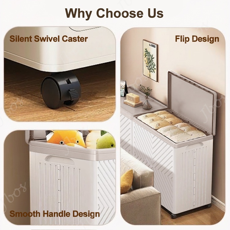 Jbos Foldable Storage Box Large Capacity Clothes and Toys Stackable Home Organizer With Wheels
