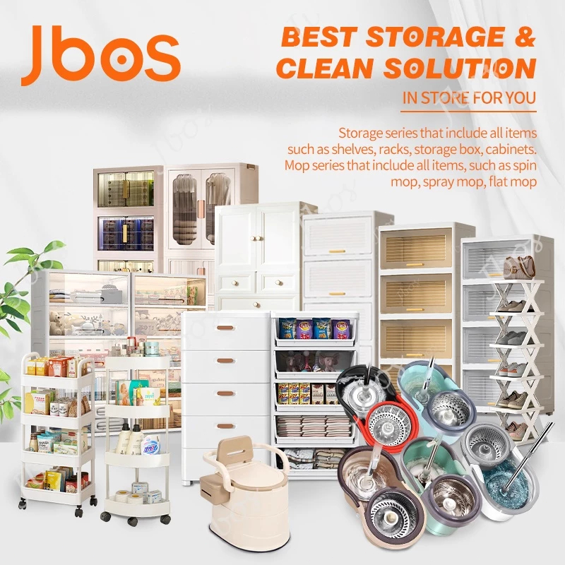 Jbos Durabox Cabinet Drawer Flip Top Storage Box White Organizer with Wheels Home Plastic Cabinet
