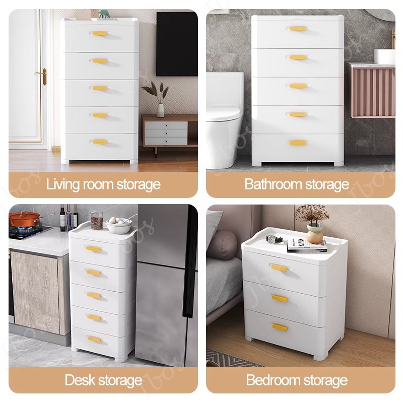 Jbos Drawers Cabinet for Clothes Durabox Storage Organizer Plastic Cabinet with Wheels