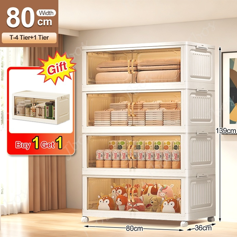 【Buy 1 Get 1 Free】Jbos 50-70cm Foldable Cabinet For Clothes Stable Storage Box With Universal Wheels