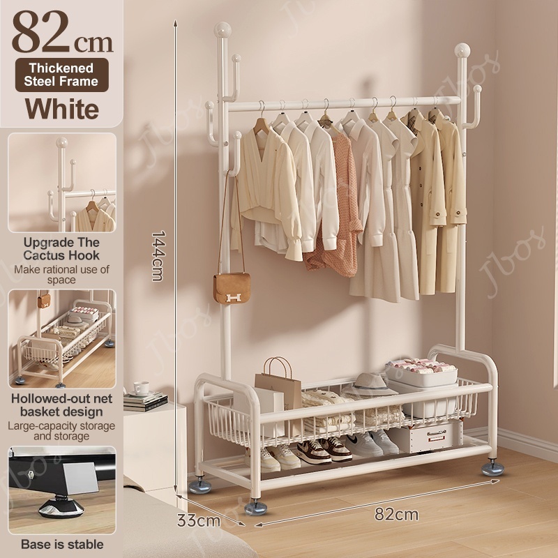 Jbos Clothes Rack With Hanger&Basket  Heavy Duty Sampayan ng damit All-in-one Clothes Organizer Rack