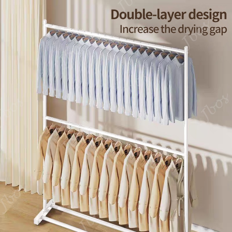 Jbos Sampayan Double Layer Clothes Drying Rack Balcony Household Stable Stainless Clothes Rack