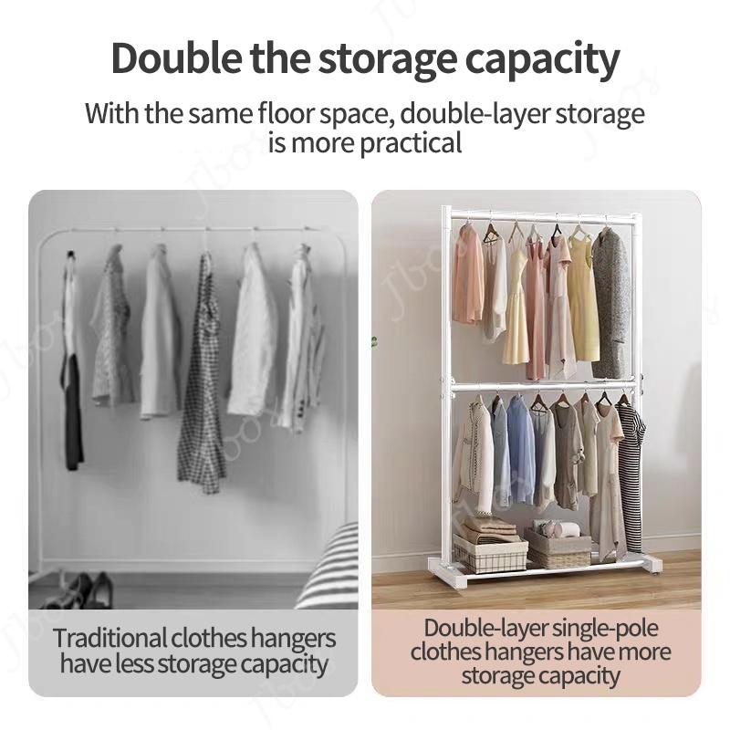 Jbos Sampayan Double Layer Clothes Drying Rack Balcony Household Stable Stainless Clothes Rack