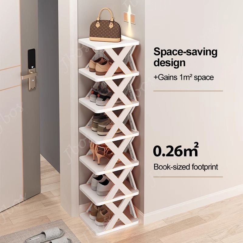 Jbos Multi-tier Storage Rack Organizer For Dormitory X-Shape Stackable Simple Shoe Storage Shelf
