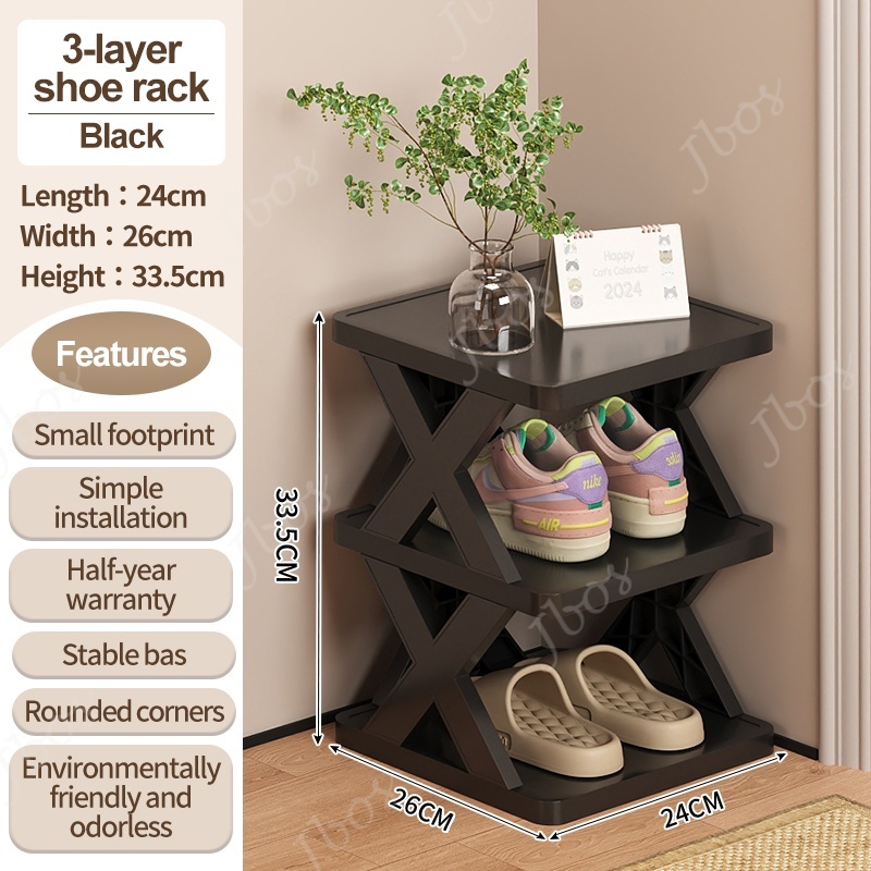 Jbos Multi-tier Storage Rack Organizer For Dormitory X-Shape Stackable Simple Shoe Storage Shelf