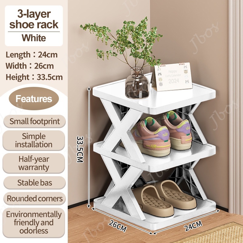 Jbos Multi-tier Storage Rack Organizer For Dormitory X-Shape Stackable Simple Shoe Storage Shelf