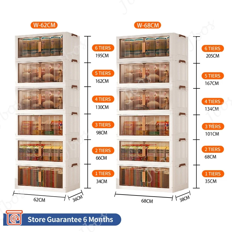 Jbos Foldable Cabinet for Kitchen Durabox Bedroom Drawer Cabinet Plastic Wardrobe Storage Box
