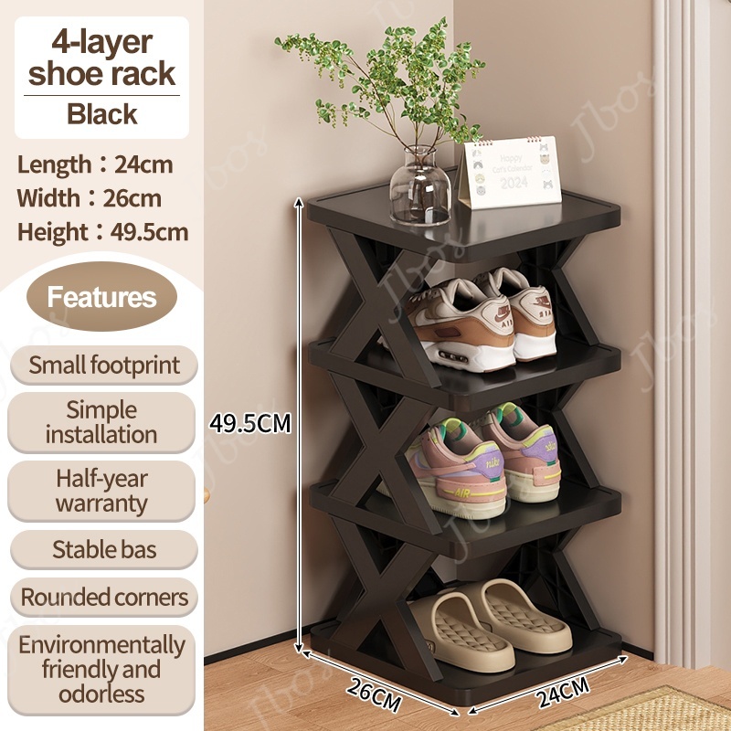 Jbos Multi-tier Storage Rack Organizer For Dormitory X-Shape Stackable Simple Shoe Storage Shelf