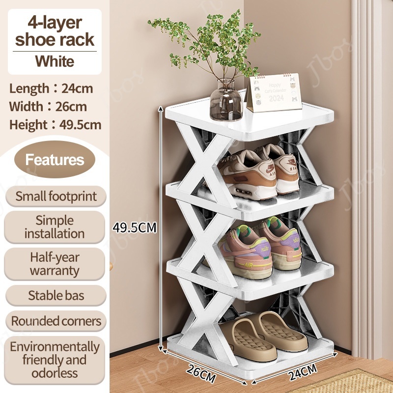 Jbos Multi-tier Storage Rack Organizer For Dormitory X-Shape Stackable Simple Shoe Storage Shelf
