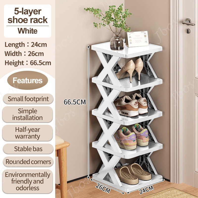 Jbos Multi-tier Storage Rack Organizer For Dormitory X-Shape Stackable Simple Shoe Storage Shelf