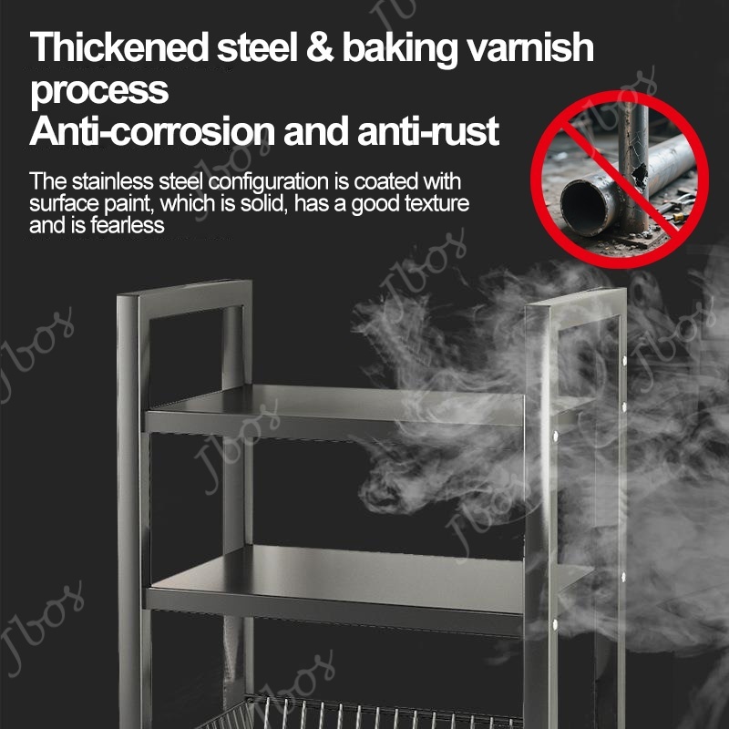 Jbos Metal Kitchen Rack With Vegetable Baskets Standing Microwave Kitchen Organizer Storage Rack