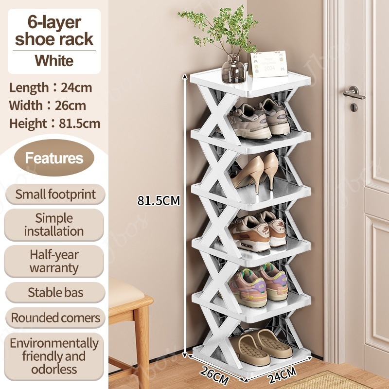 Jbos Multi-tier Storage Rack Organizer For Dormitory X-Shape Stackable Simple Shoe Storage Shelf