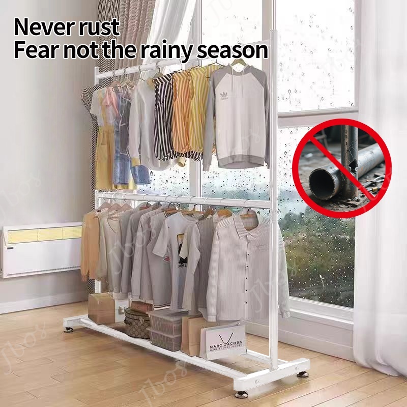 Jbos Sampayan Double Layer Clothes Drying Rack Balcony Household Stable Stainless Clothes Rack