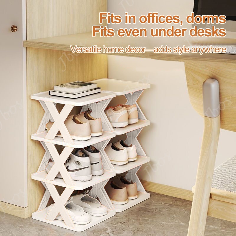 Jbos Multi-tier Storage Rack Organizer For Dormitory X-Shape Stackable Simple Shoe Storage Shelf