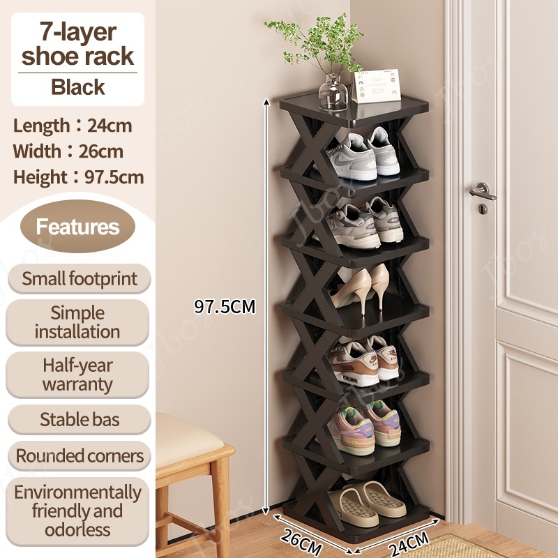 Jbos Multi-tier Storage Rack Organizer For Dormitory X-Shape Stackable Simple Shoe Storage Shelf