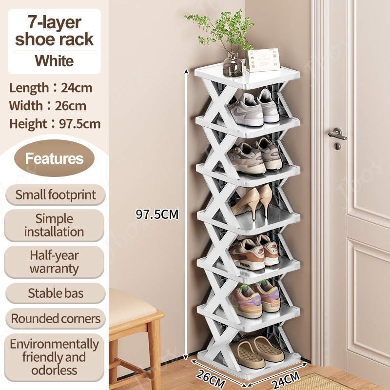Jbos Multi-tier Storage Rack Organizer For Dormitory X-Shape Stackable Simple Shoe Storage Shelf