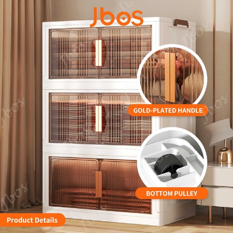 Jbos Foldable Cabinet for Kitchen Durabox Bedroom Drawer Cabinet Plastic Wardrobe Storage Box