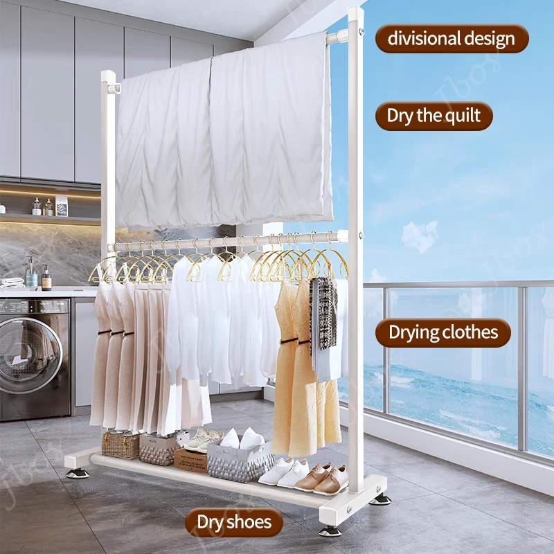 Jbos Sampayan Double Layer Clothes Drying Rack Balcony Household Stable Stainless Clothes Rack