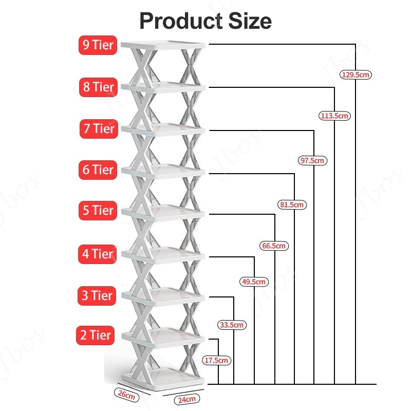 Jbos Multi-tier Storage Rack Organizer For Dormitory X-Shape Stackable Simple Shoe Storage Shelf