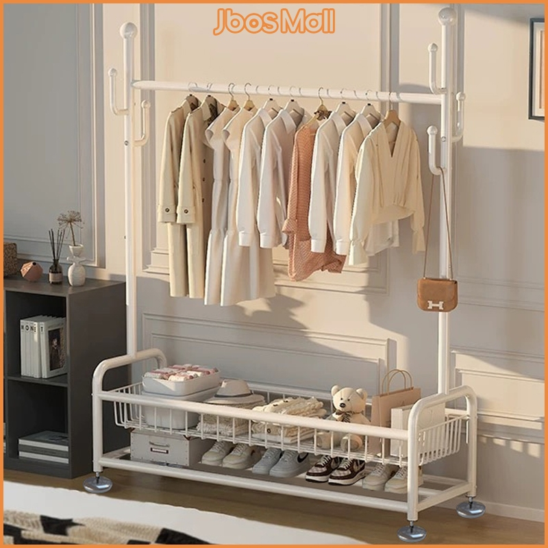 Jbos Clothes Rack With Hanger&Basket  Heavy Duty Sampayan ng damit All-in-one Clothes Organizer Rack