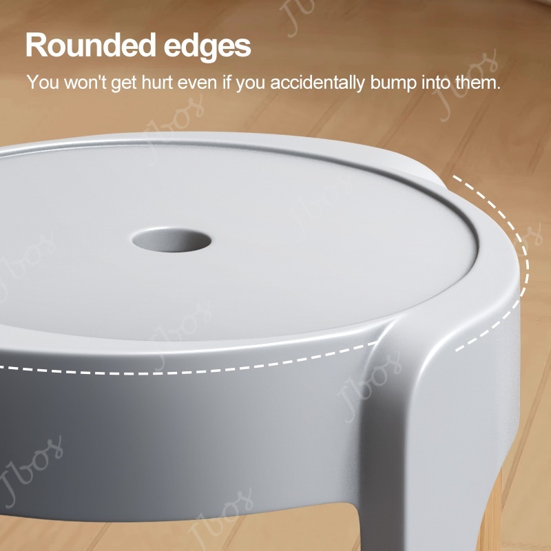 Jbos Stackable Nordic Round Stool Monoblock Thickened Plastic Household Dining Chair