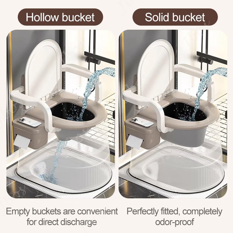 Jbos Arinola for Adult Portable Toilet Bowl Mobile Plastic Toilet for Adult Elder Pregnant Woman